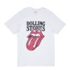 Aux Femmes Aéropostale T-Shirts Graphiques | T-Shirt Decontracte Graphique Des Rolling Stones Blanc