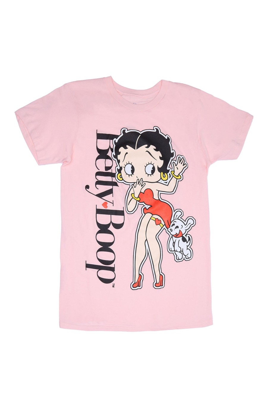 Aux Femmes Notes bleues Culture Pop | T-Shirt Decontracte A Motif Chiot Betty Boop Rose Clair