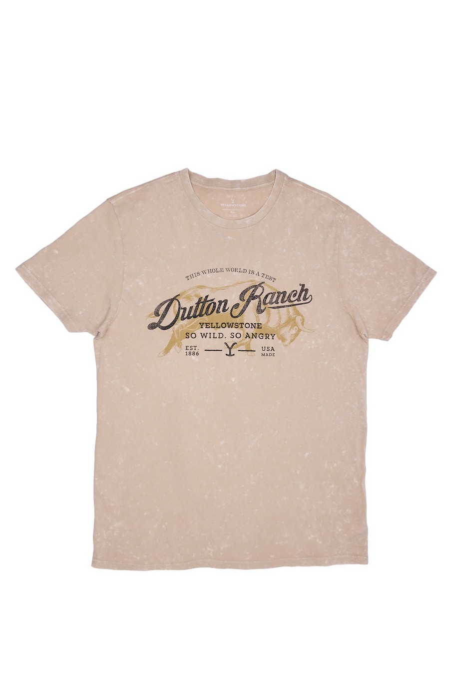 Pour Des Hommes Aéropostale Culture Pop | T-Shirt Delave A L'Acide Graphique Yellowstone Dutton Ranch Bronzer