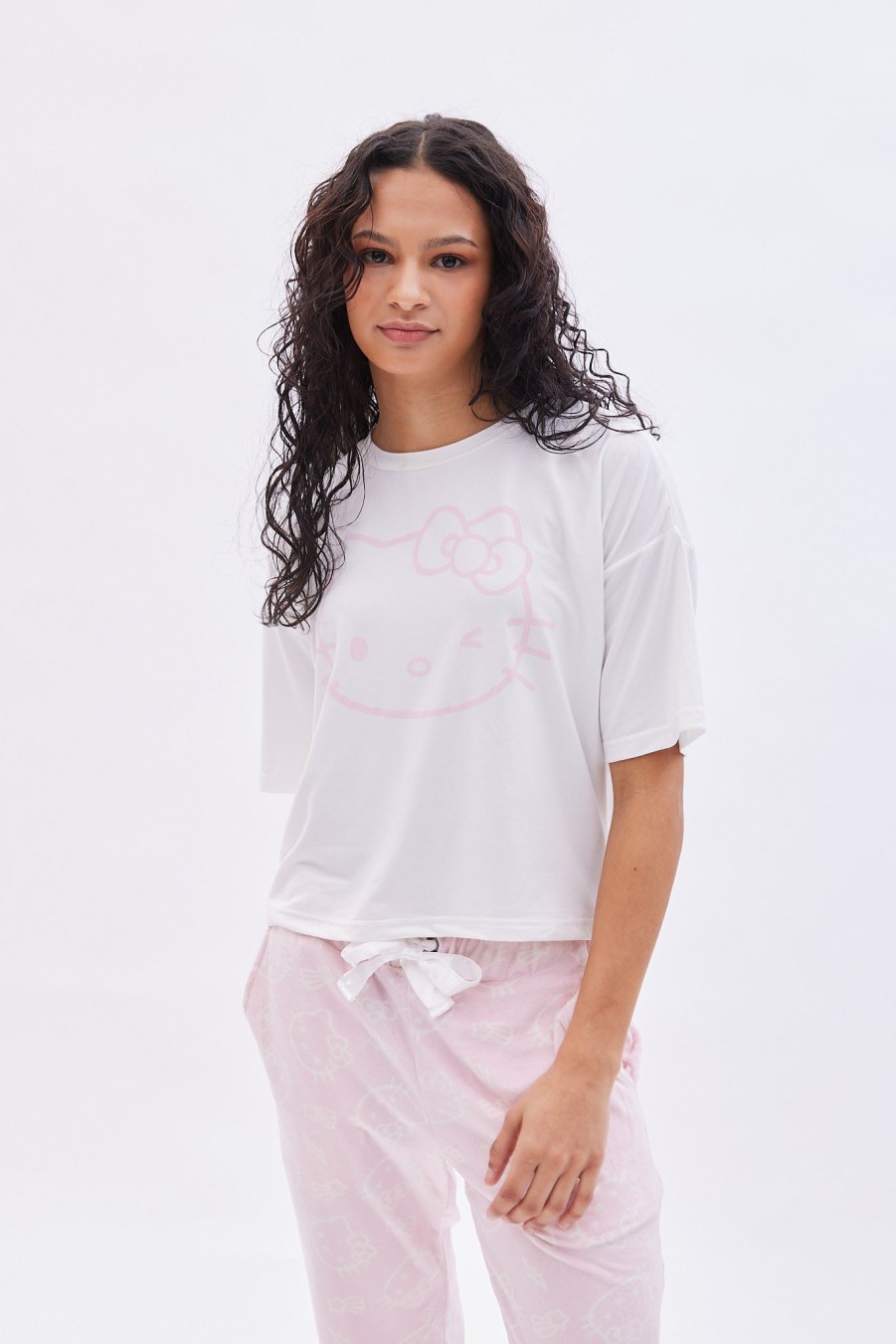 Aux Femmes Aéropostale Ensembles | Ensemble Pyjama En Velours Imprime Hello Kitty Rose Clair