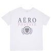 Aux Femmes Aéropostale T-Shirts Graphiques | T-Shirt Petit Ami Graphique Aeropostale Crest Blanc