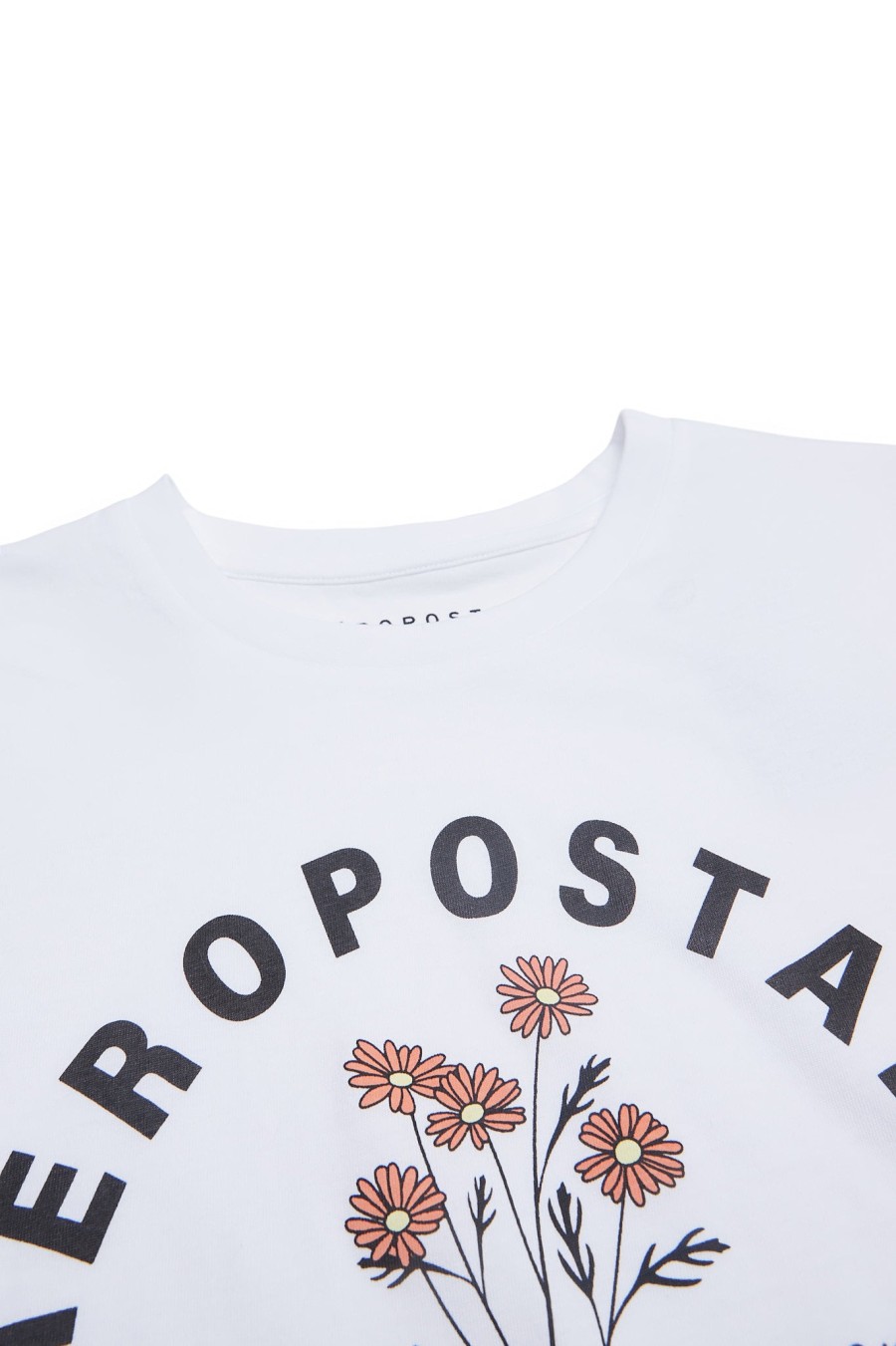 Aux Femmes Aéropostale T-Shirts Graphiques | Aeropostale Bouquet Graphic T-Shirt Classique Blanc