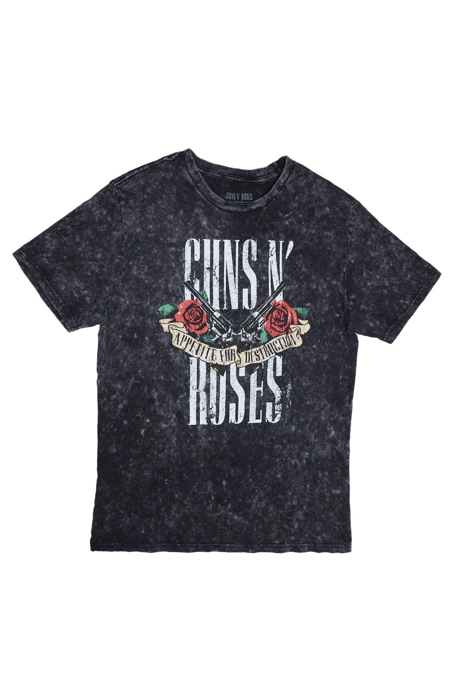 Pour Des Hommes Aéropostale Musique | T-Shirt Delave A L'Acide Graphique Guns N' Roses Noir