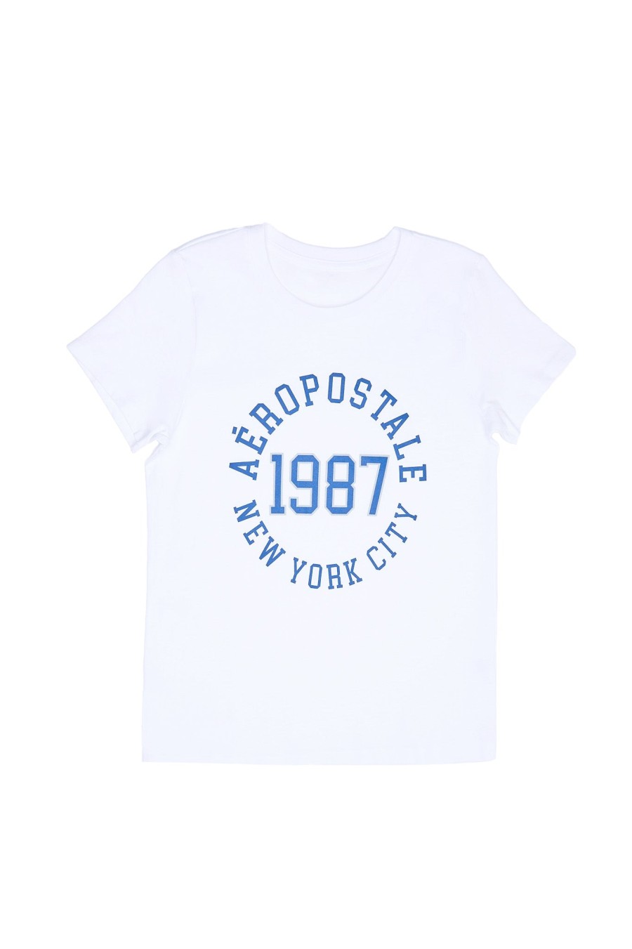 Aux Femmes Aéropostale T-Shirts Graphiques | T-Shirt Classique Graphique Aeropostale New York City 87 Blanc