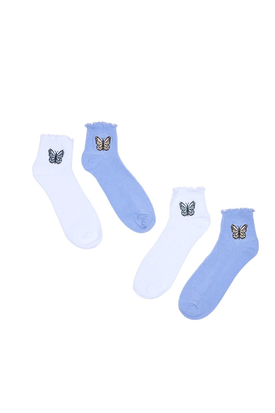 Aux Femmes Notes bleues Chaussettes | Lot De 2 Paires De Chaussettes Demi-Equipage Imprimees