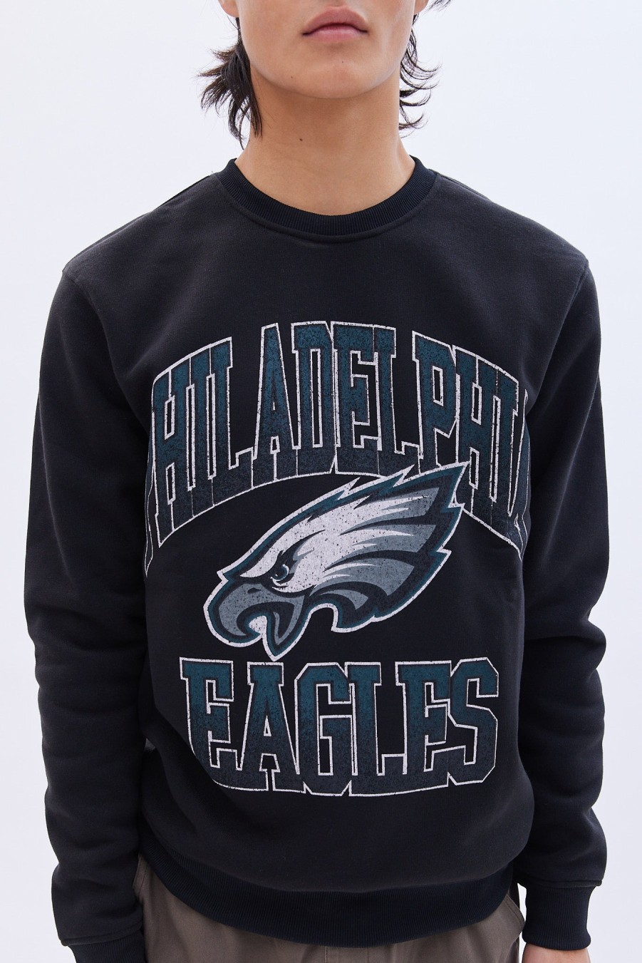 Pour Des Hommes Aéropostale Des Sports | Sweat-Shirt Ras Du Cou Graphique Des Eagles De Philadelphie Noir