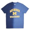 Pour Des Hommes Aéropostale Des Sports | T-Shirt Tie-Dye Fendu Graphique Michigan Wolverines Marine