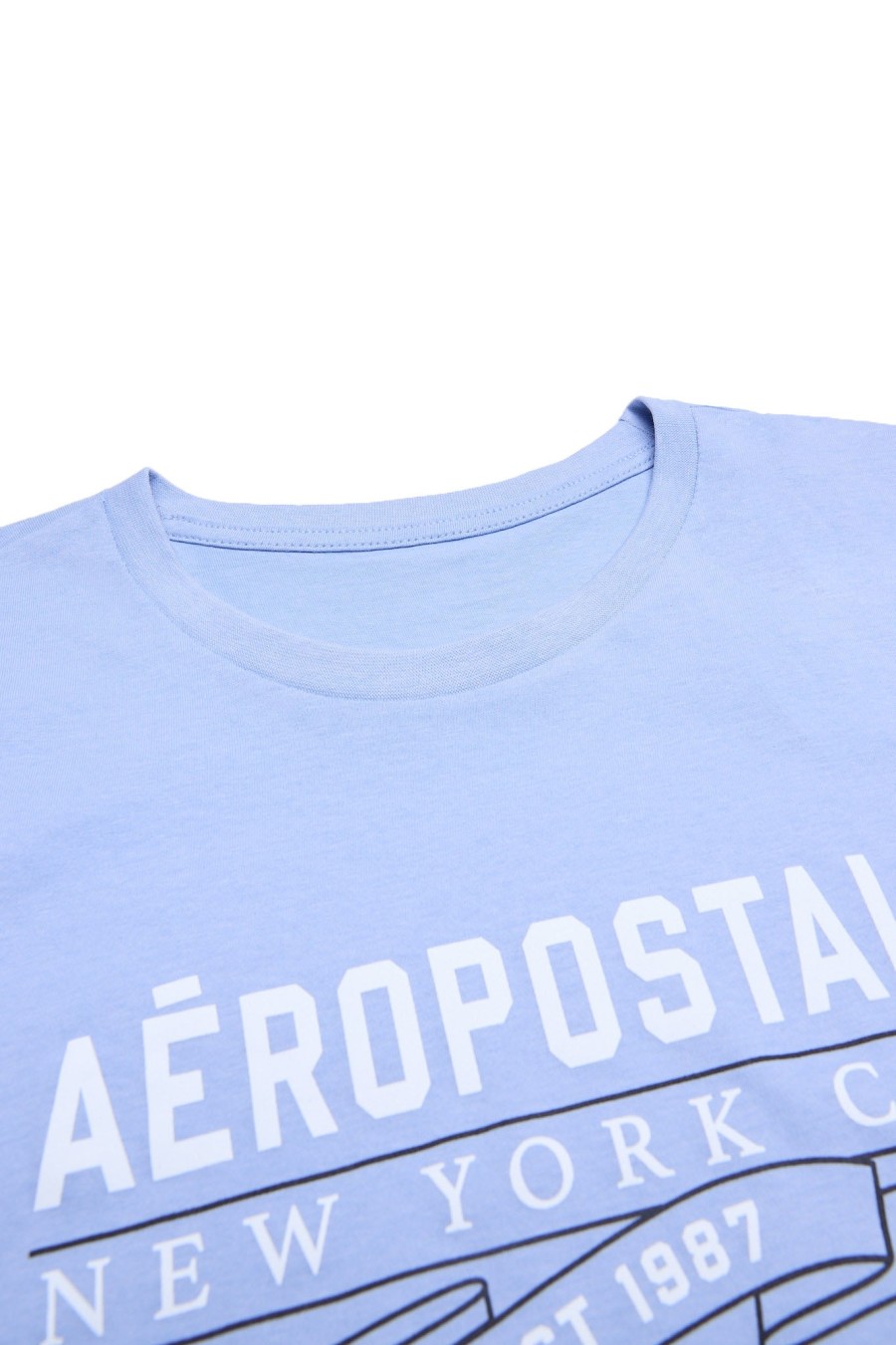 Aux Femmes Aéropostale T-Shirts Graphiques | T-Shirt Classique Graphique De Banniere Aeropostale Un Jean Bleu