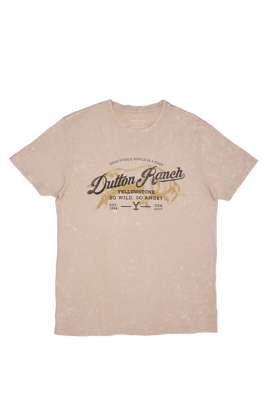 Pour Des Hommes Aéropostale T-Shirts Graphiques | T-Shirt Delave A L'Acide Graphique Yellowstone Dutton Ranch Bronzer