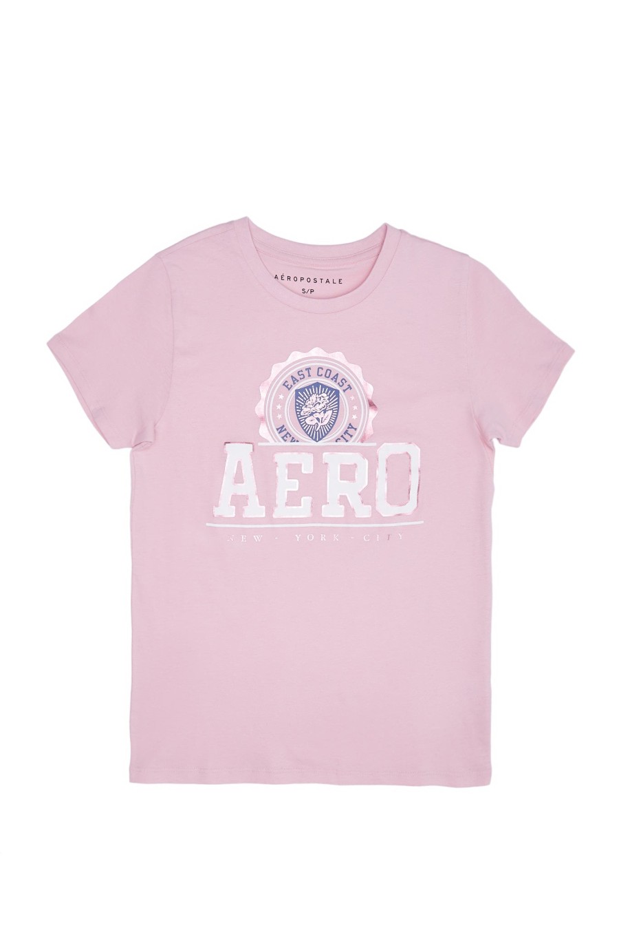 Aux Femmes Aéropostale T-Shirts | T-Shirt Classique Graphique Aeropostale Crest Rose