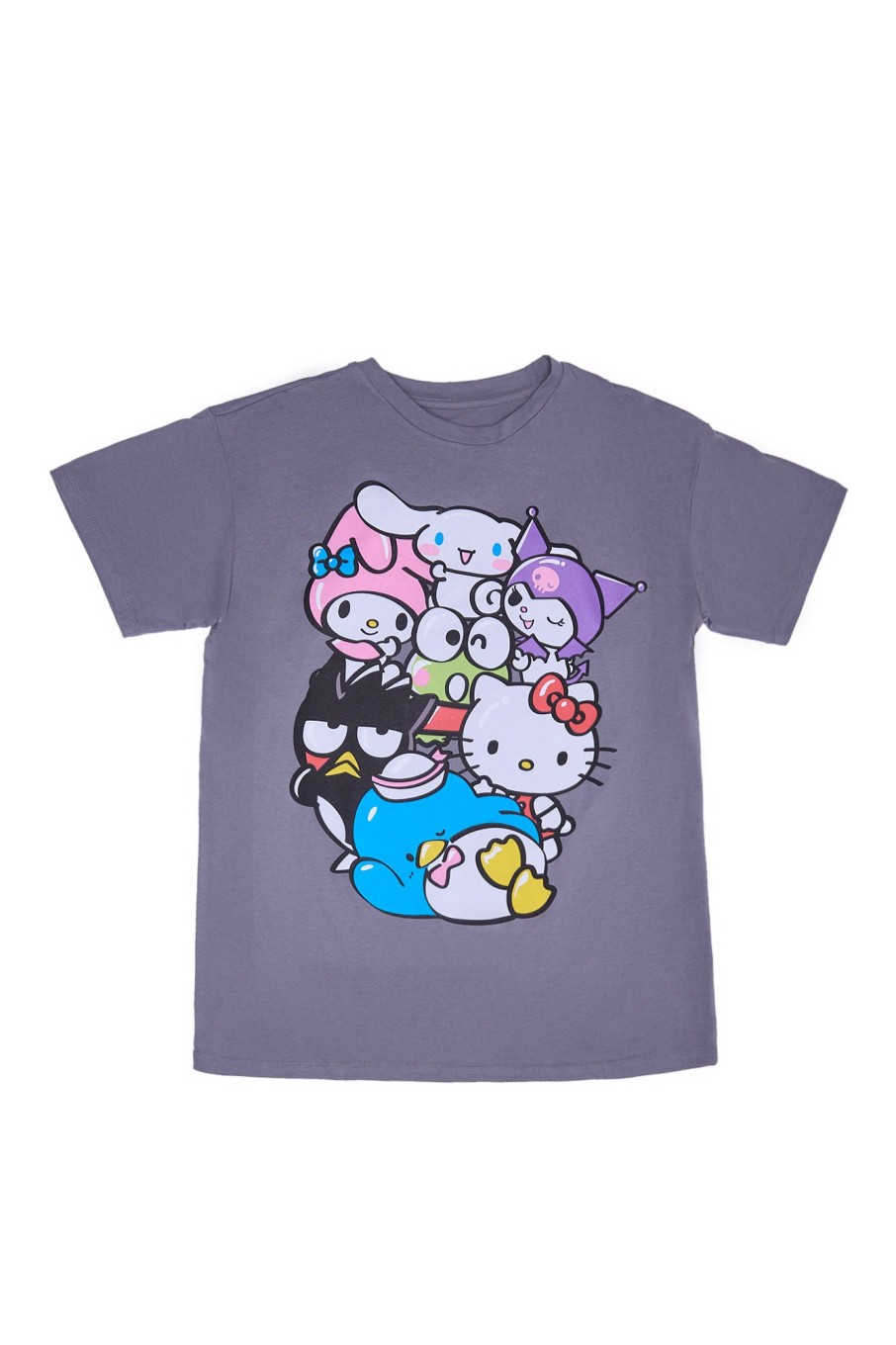 Aux Femmes Aéropostale T-Shirts Graphiques | T-Shirt Decontracte Graphique Hello Kitty Et Ses Amis Gris Fonce