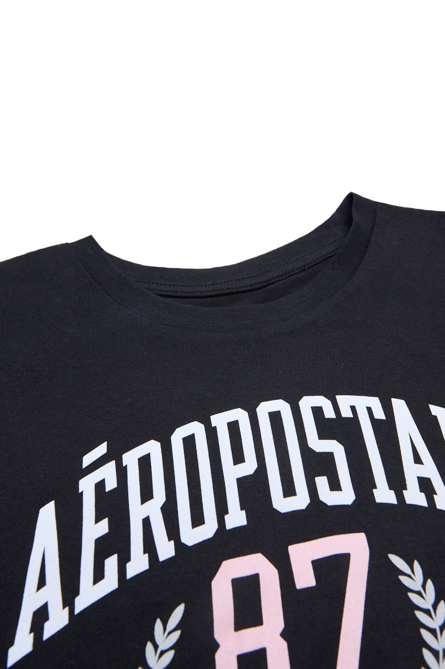 Aux Femmes Aéropostale T-Shirts Graphiques | T-Shirt Classique Graphique Aero 87 Nyc Crest Noir