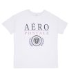 Aux Femmes Aéropostale Aeropostale | T-Shirt Petit Ami Graphique Aeropostale Crest Blanc