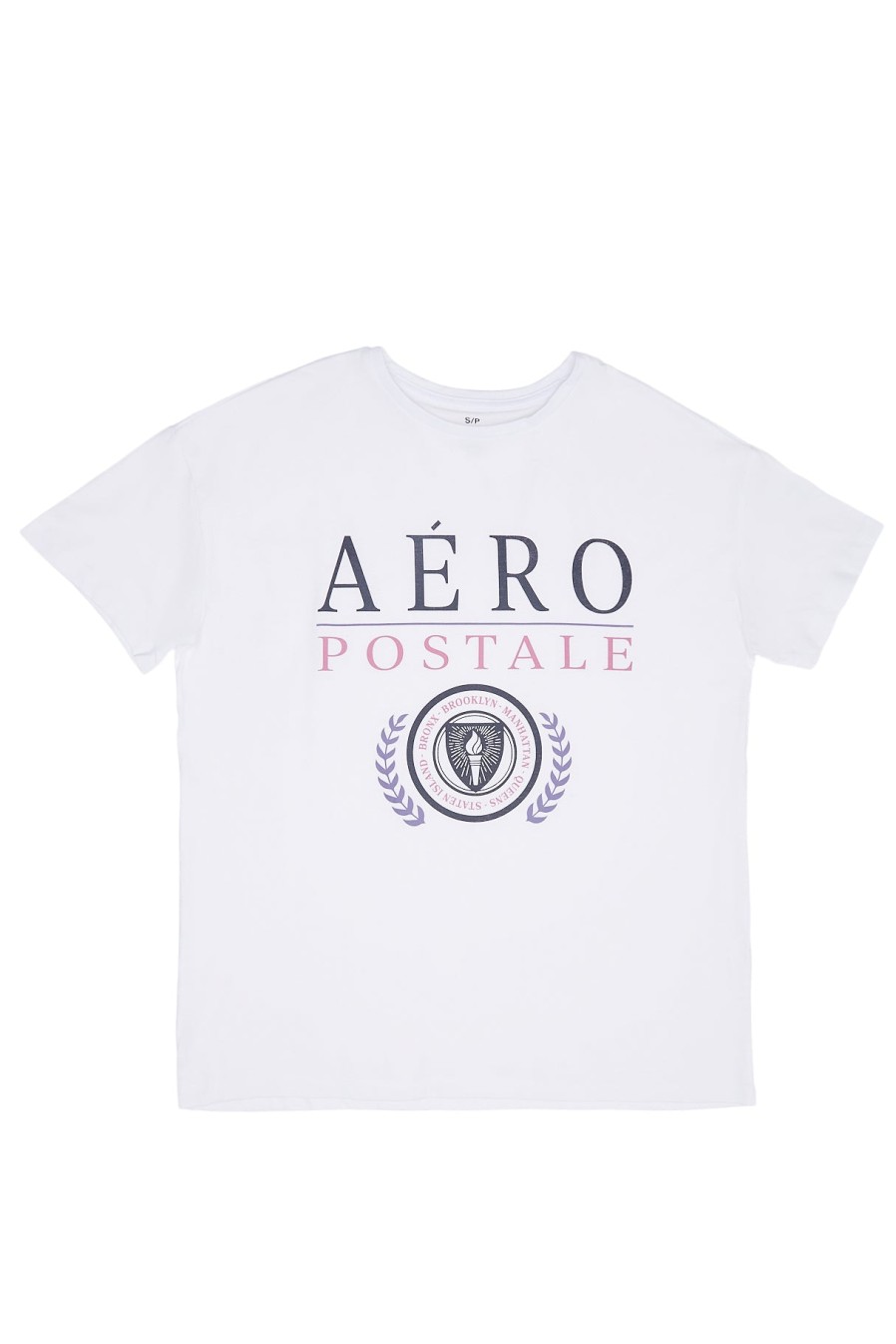 Aux Femmes Aéropostale Aeropostale | T-Shirt Petit Ami Graphique Aeropostale Crest Blanc