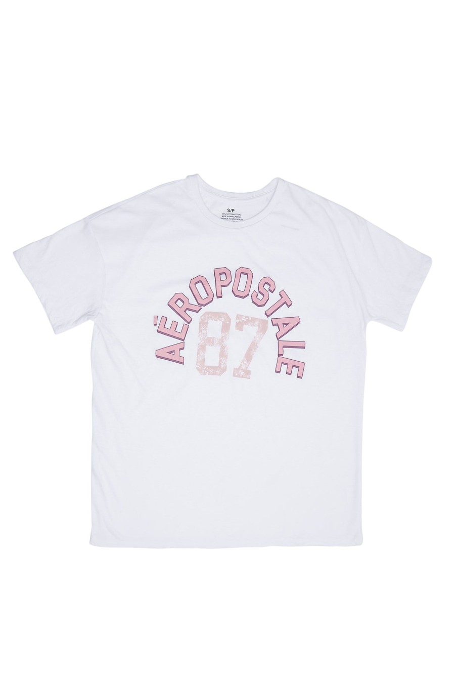 Aux Femmes Aéropostale T-Shirts | T-Shirt Petit Ami Graphique Ae Ropostale 87 Blanc