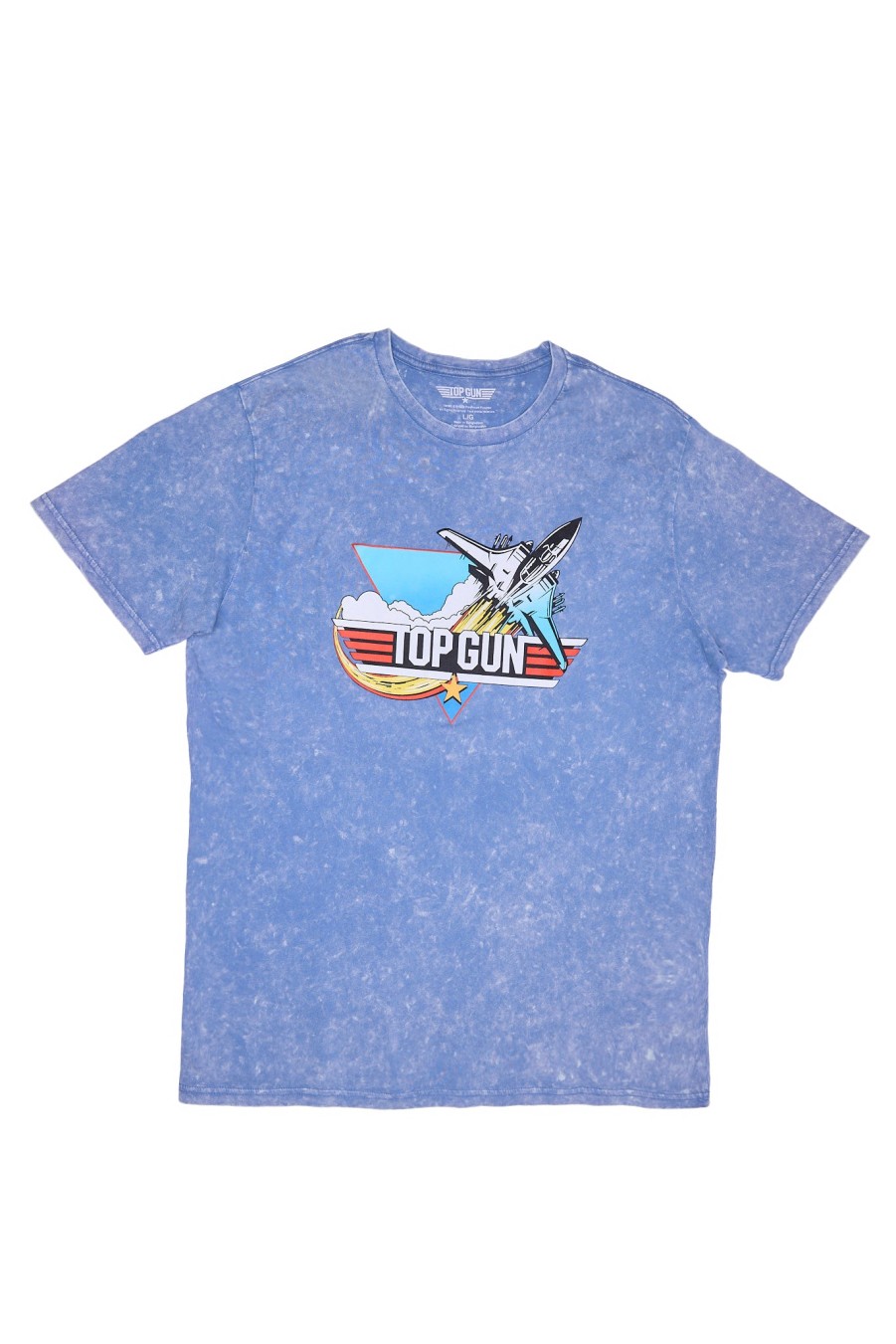 Pour Des Hommes Aéropostale T-Shirts | T-Shirt Delave A L'Acide Graphique Top Gun Un Jean Bleu