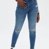 Aux Femmes Aéropostale | Jegging Aero Tres Extensible A Taille Haute Bleu Denim Fonce