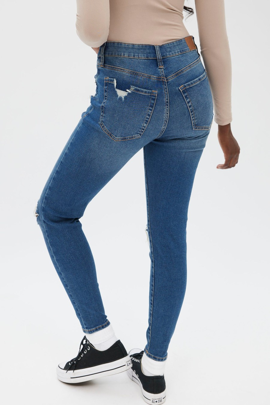 Aux Femmes Aéropostale | Jegging Aero Tres Extensible A Taille Haute Bleu Denim Fonce