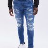 Pour Des Hommes Aéropostale Jeans | Jean Skinny Aero Rip And Repair Bleu