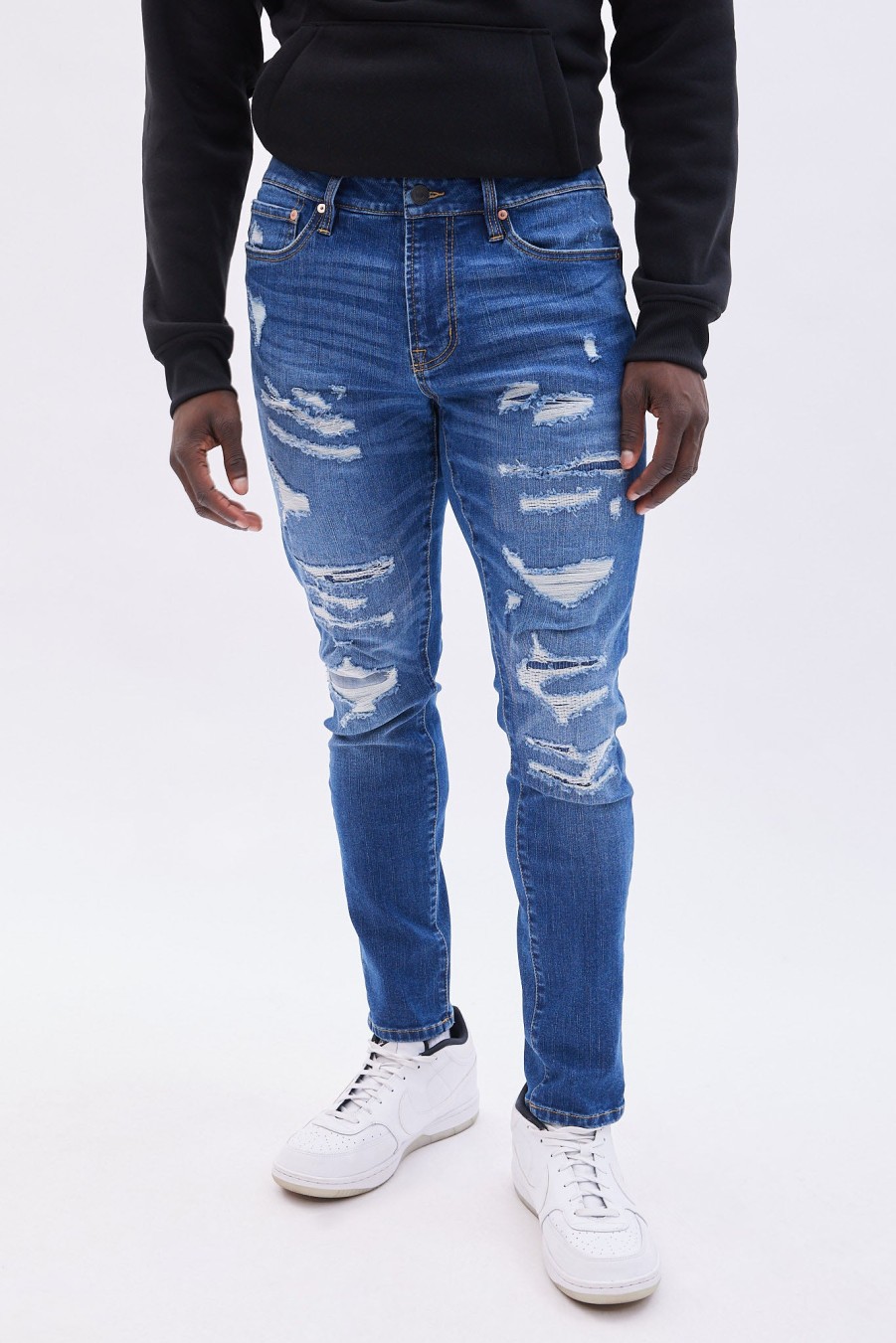 Pour Des Hommes Aéropostale Jeans | Jean Skinny Aero Rip And Repair Bleu