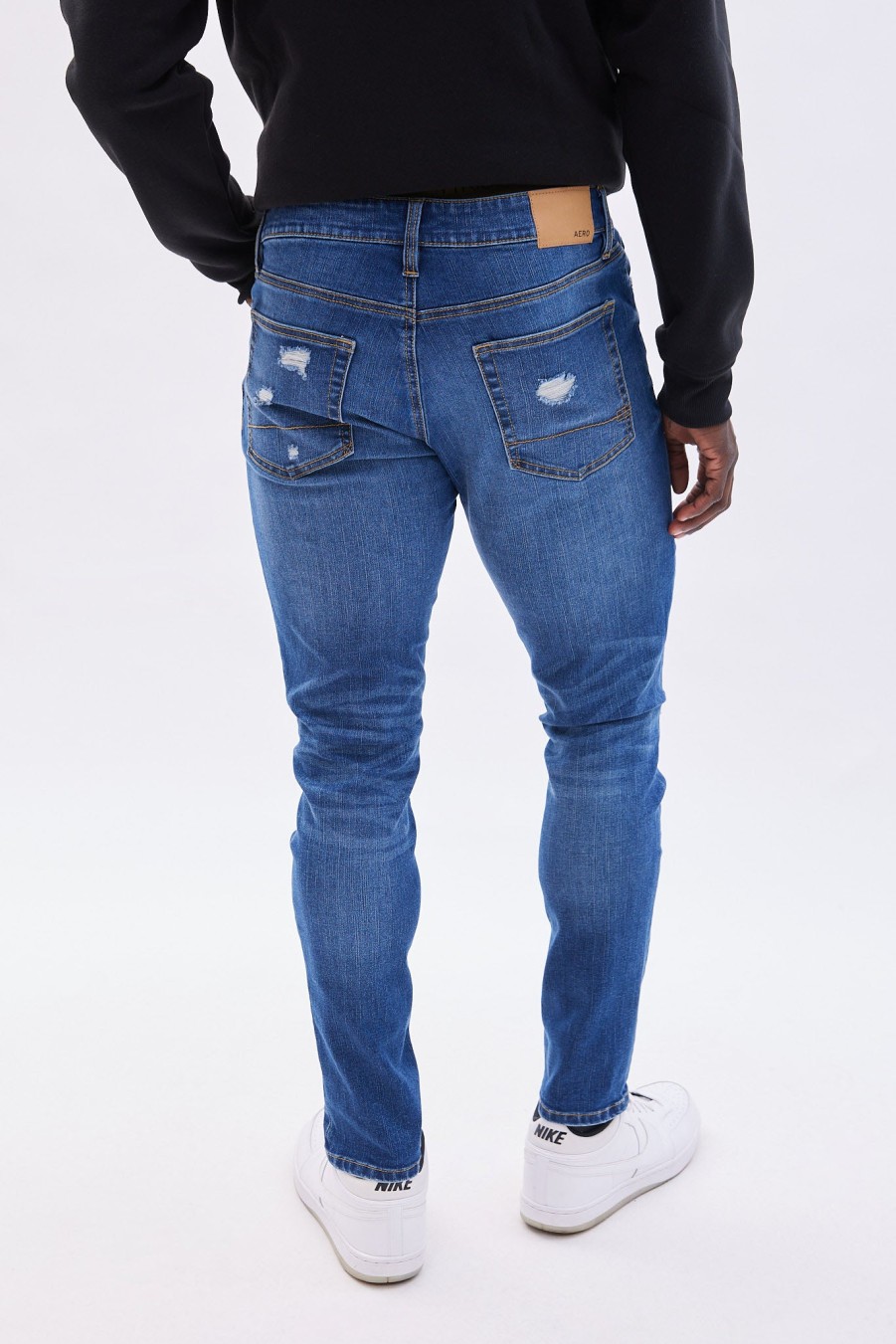 Pour Des Hommes Aéropostale Jeans | Jean Skinny Aero Rip And Repair Bleu