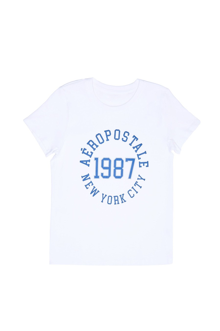 Aux Femmes Aéropostale T-Shirts | T-Shirt Classique Graphique Aeropostale New York City 87 Blanc