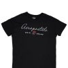 Aux Femmes Aéropostale T-Shirts Graphiques | T-Shirt Petit Ami Graphique Rose Cursive Ae Ropostale Noir