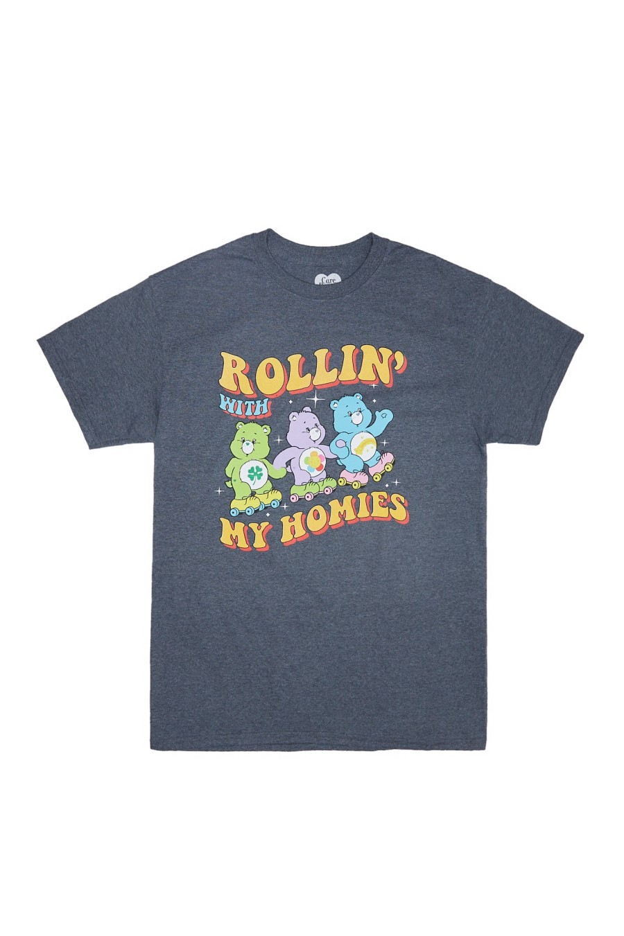 Aux Femmes Notes bleues T-Shirts Graphiques | T-Shirt Graphique Pour Petit Ami Care Bears Rollin' With My Homies Gris Fonce