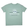 Aux Femmes Notes bleues T-Shirts Graphiques | Whistler Colombie-Britannique Ski Alpin Graphic Boyfriend Tee Sage