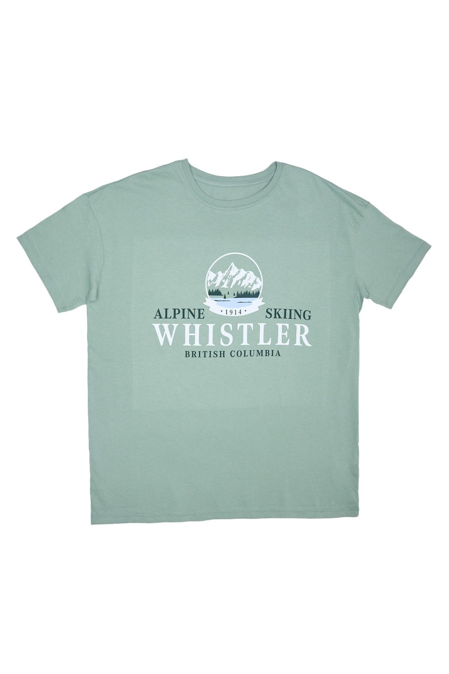 Aux Femmes Notes bleues T-Shirts Graphiques | Whistler Colombie-Britannique Ski Alpin Graphic Boyfriend Tee Sage