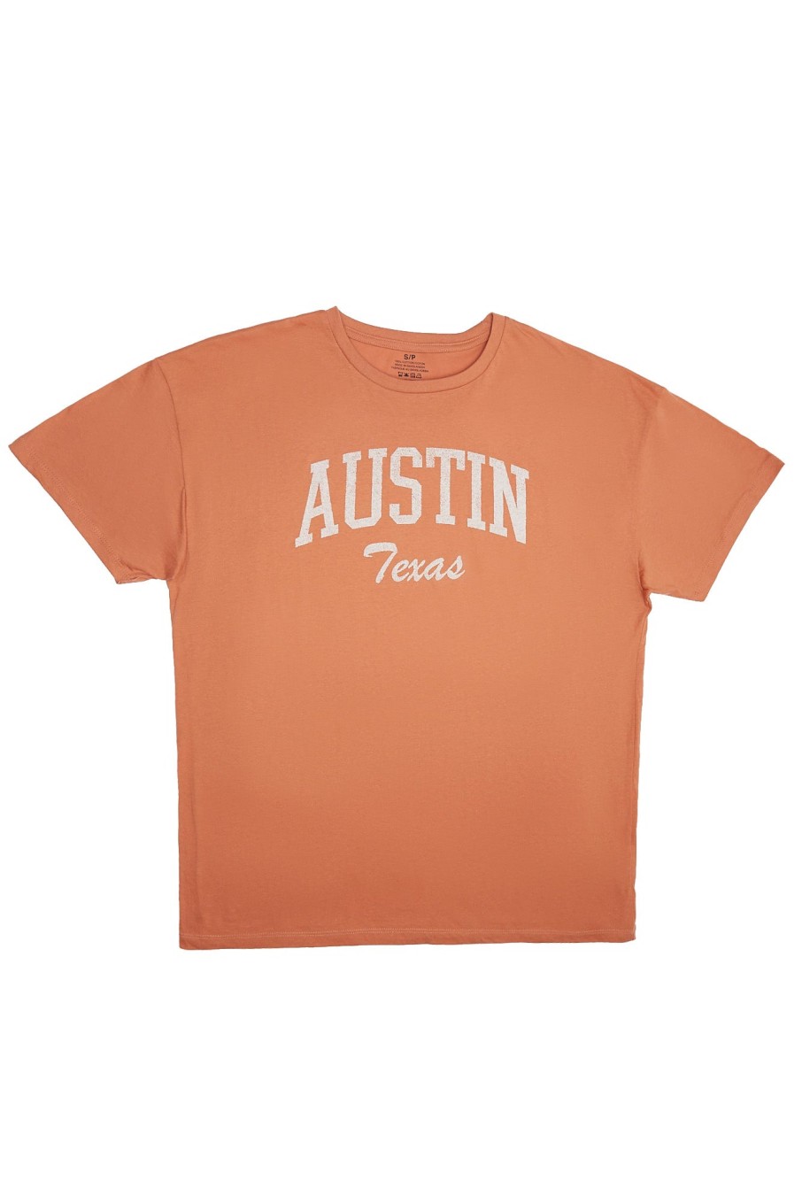 Aux Femmes Aéropostale Destination | T-Shirt Surdimensionne Graphique Austin Texas Orange