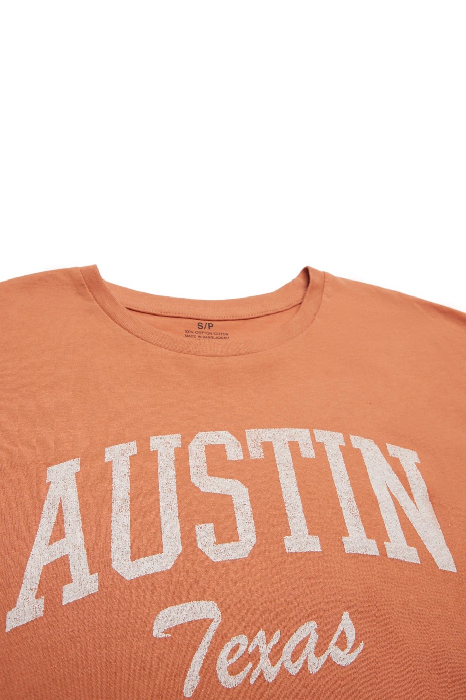 Aux Femmes Aéropostale Destination | T-Shirt Surdimensionne Graphique Austin Texas Orange