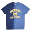 Pour Des Hommes Aéropostale Universite | T-Shirt Tie-Dye Fendu Graphique Michigan Wolverines Marine