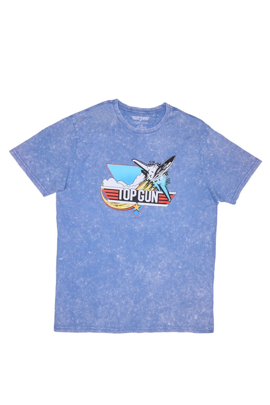 Pour Des Hommes Aéropostale Culture Pop | T-Shirt Delave A L'Acide Graphique Top Gun Un Jean Bleu