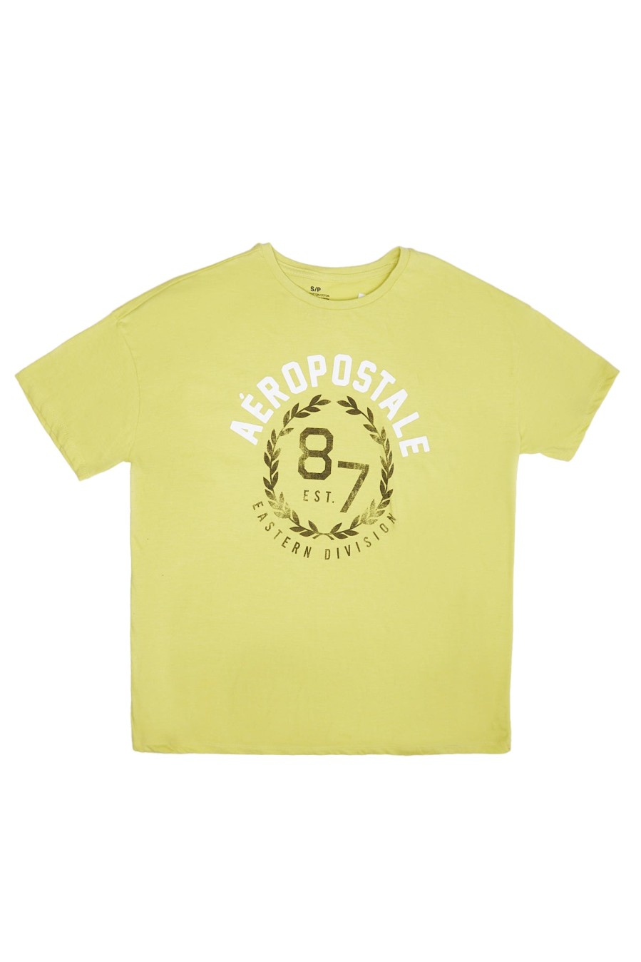 Aux Femmes Aéropostale T-Shirts | Aeropostale Est 87 Leaf Wreath Graphic Boyfriend Tee Vert Fonce