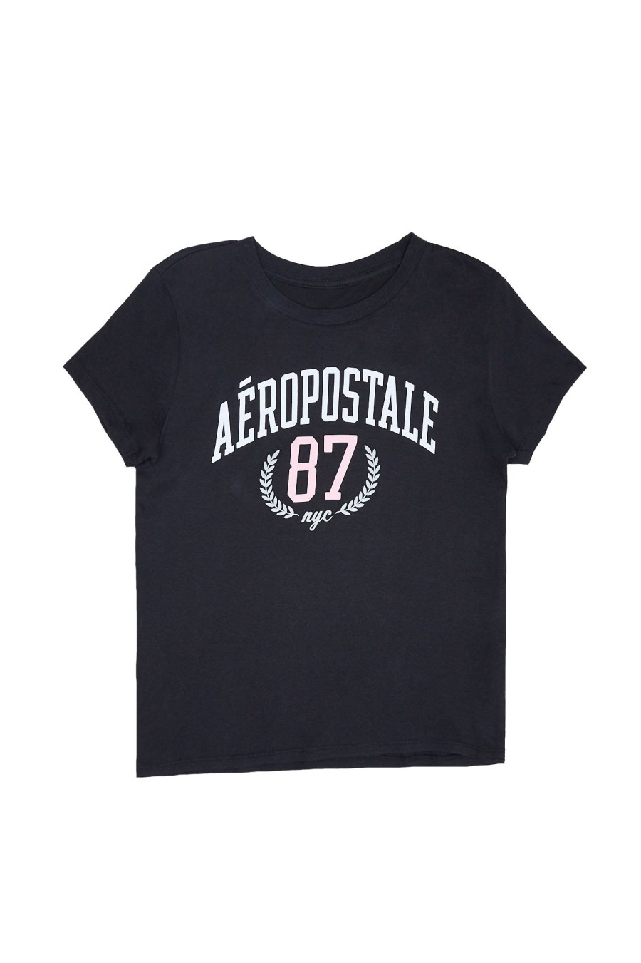 Aux Femmes Aéropostale Aeropostale | T-Shirt Classique Graphique Aero 87 Nyc Crest Noir