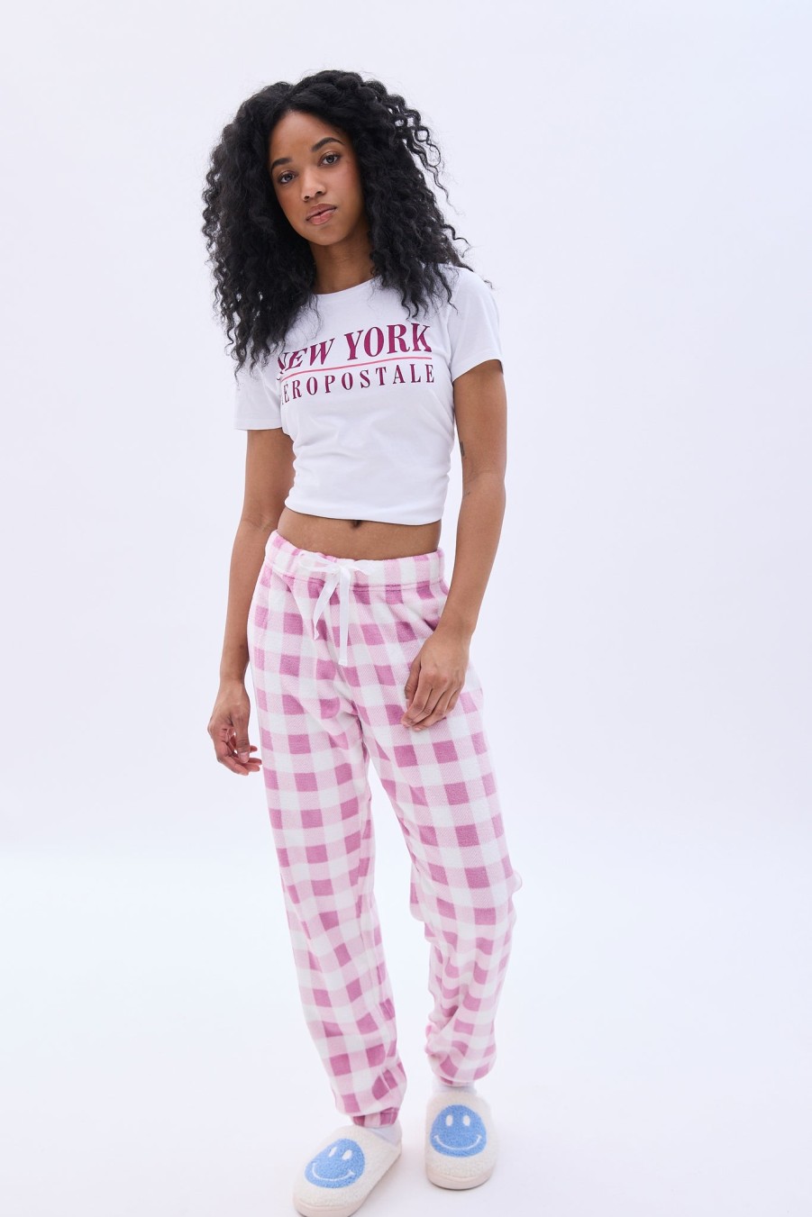 Aux Femmes Aéropostale Pyjamas | Pantalon De Pyjama En Peluche Imprime A Carreaux Aero