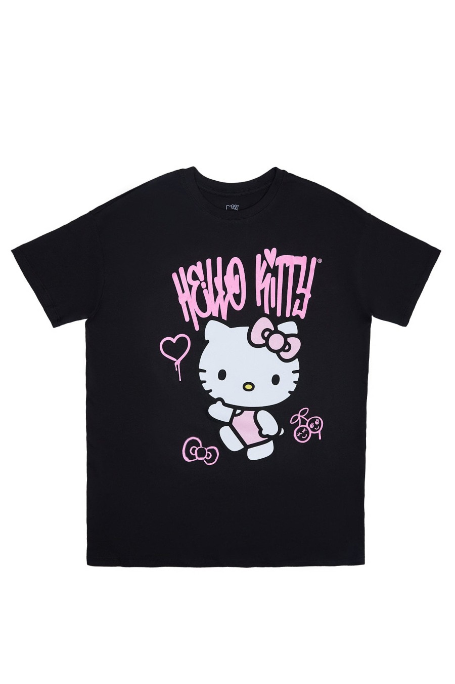 Aux Femmes Aéropostale T-Shirts | T-Shirt Decontracte A Imprime Hello Kitty Cherry Noir