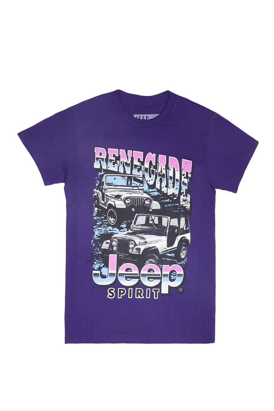 Aux Femmes Notes bleues Moto | T-Shirt Petit Ami Graphique Jeep Spirit Renegade Violet