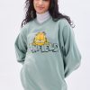 Aux Femmes Aéropostale Culture Pop | Sweat-Shirt Surdimensionne A Col Rond Et Graphique Garfield Sage