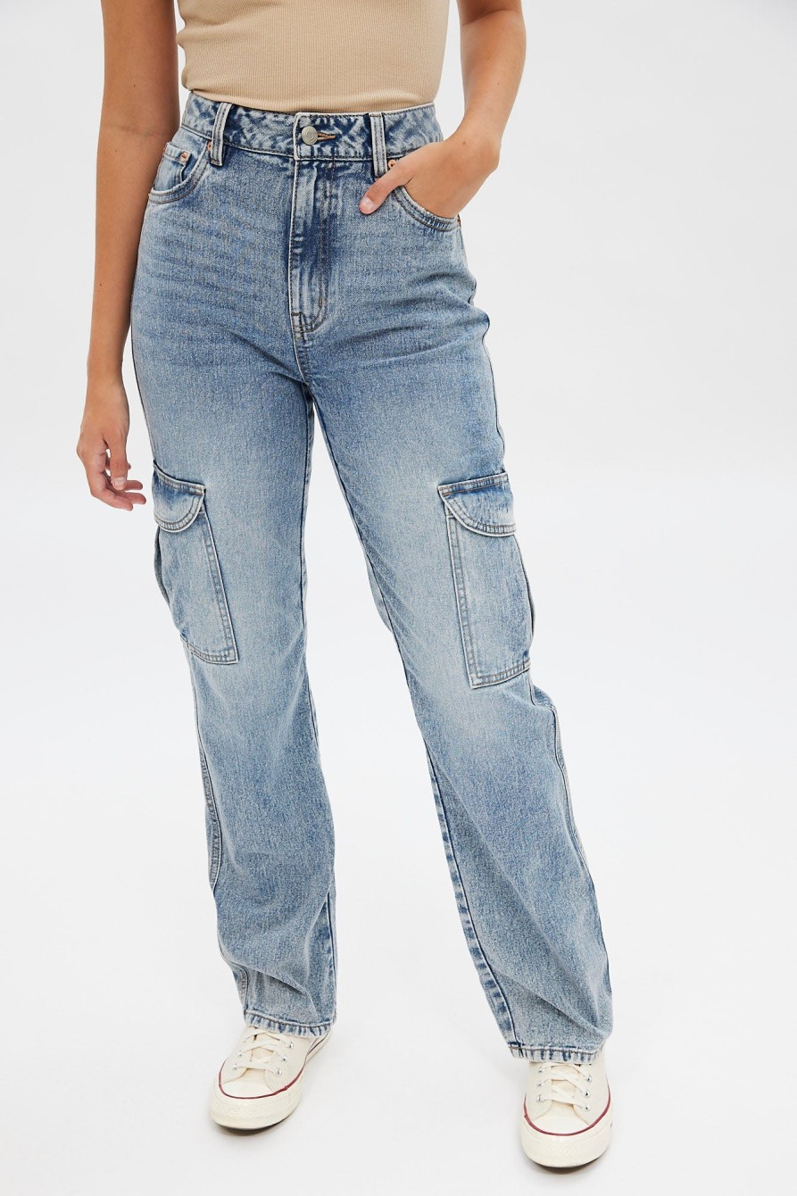 Aux Femmes Aéropostale Jeans | Jean Cargo Baggy Taille Tres Haute Aero