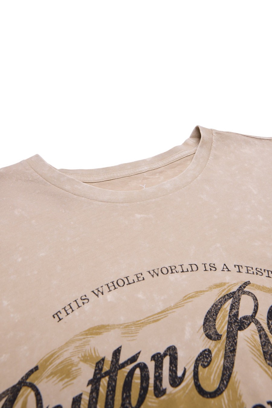 Pour Des Hommes Aéropostale T-Shirts | T-Shirt Delave A L'Acide Graphique Yellowstone Dutton Ranch Bronzer