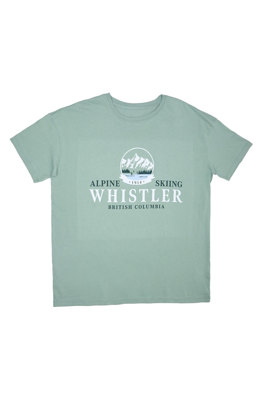 Aux Femmes Notes bleues Destination | Whistler Colombie-Britannique Ski Alpin Graphic Boyfriend Tee Sage