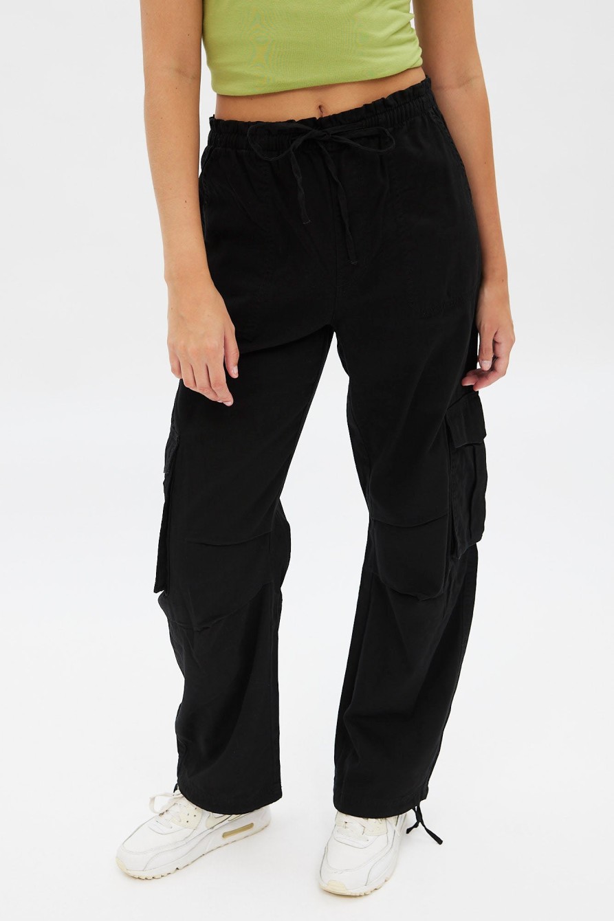 Aux Femmes Notes bleues Cargos + Parachute | Pantalon De Jogging Cargo Taille Moyenne