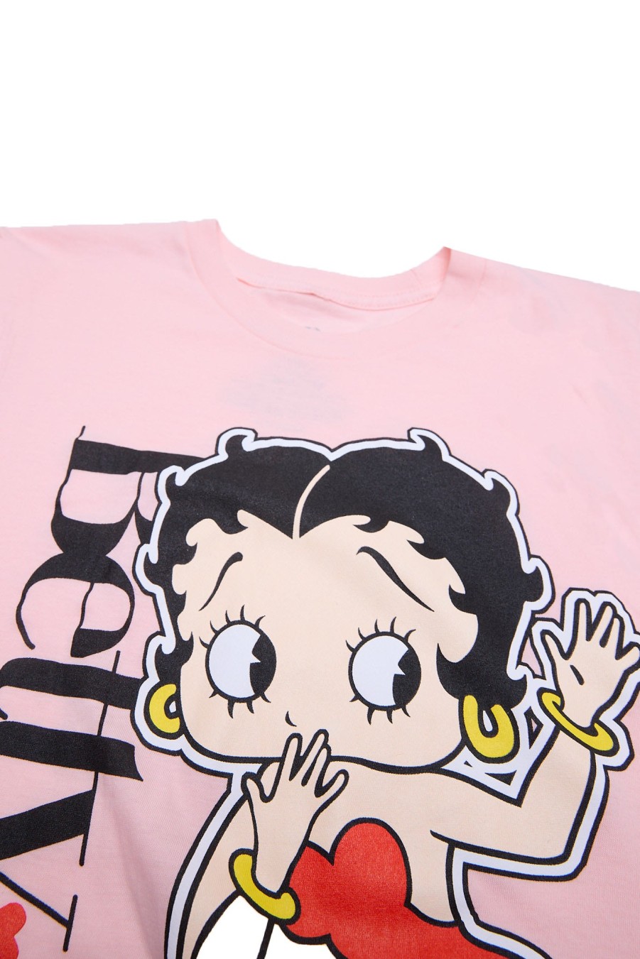 Aux Femmes Notes bleues T-Shirts | T-Shirt Decontracte A Motif Chiot Betty Boop Rose Clair