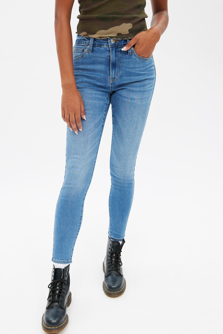 Aux Femmes Aéropostale | Jegging Aero Tres Extensible A Taille Haute Bleu Denim Moyen