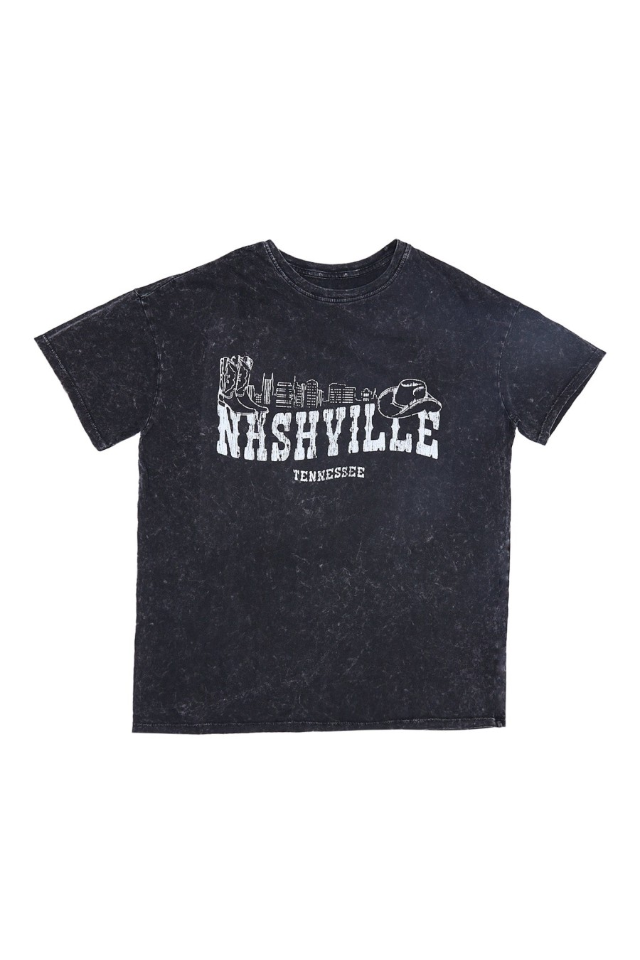 Aux Femmes Notes bleues T-Shirts Graphiques | T-Shirt Petit Ami Graphique Nashville Rincage Noir