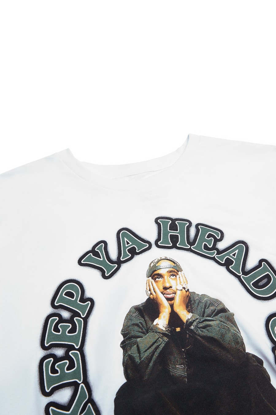 Pour Des Hommes Aéropostale Musique | T-Shirt Graphique 2Pac Keep Ya Head Up Blanc