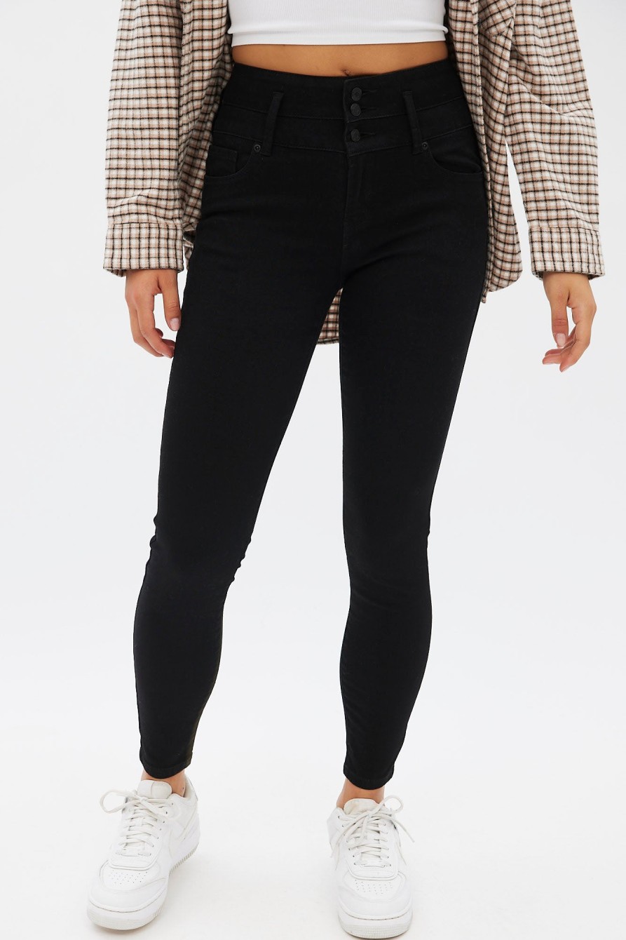 Aux Femmes Notes bleues Jeans | Jegging Taille Tres Haute Noir