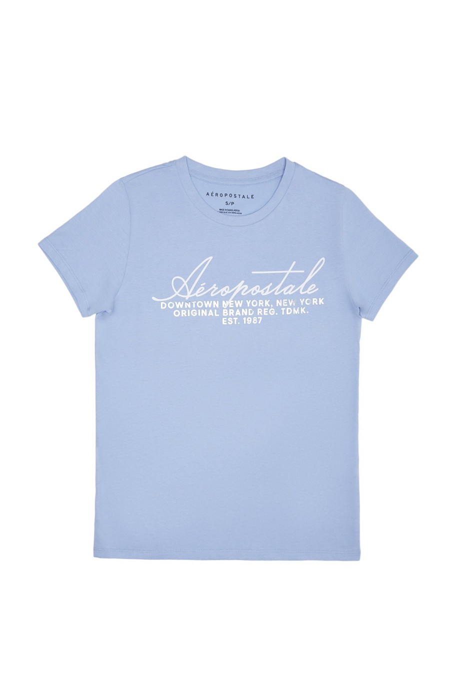 Aux Femmes Aéropostale T-Shirts Graphiques | T-Shirt Classique Aeropostale Graphic Silver Foil Un Jean Bleu